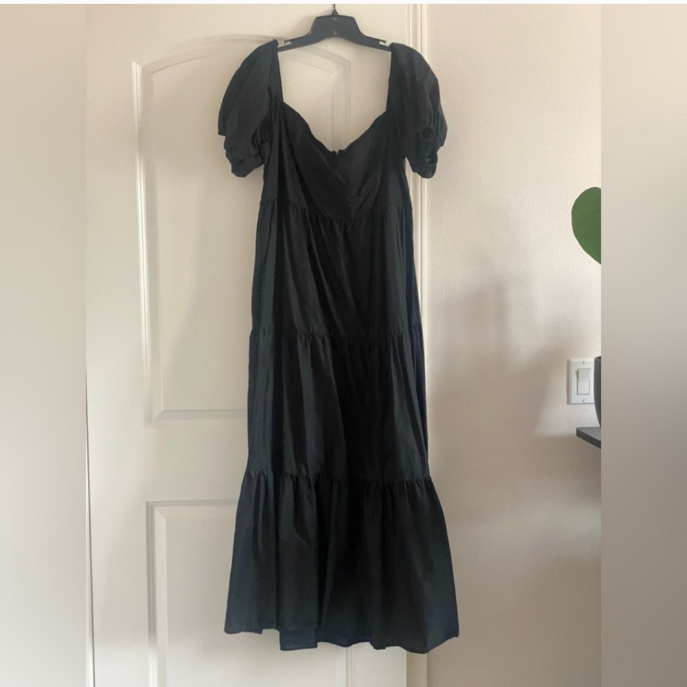 ELOQUII off the shoulder, tiered maxi dress